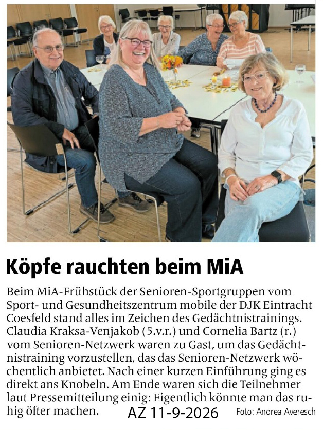 2026 09 11 DRK Gedaechtnistraining beim MiA AZ Bericht